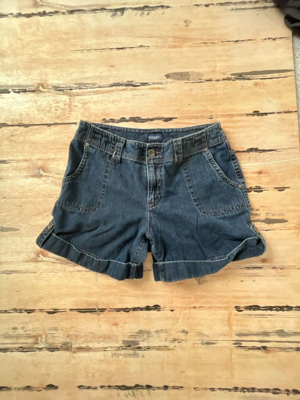 Sonoma Life+Style Denim Cuffed Shorts Size 10